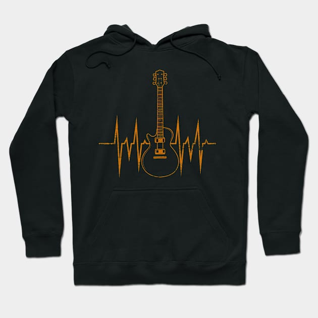 Guitar Heartbeat Guitarist Hoodie by ShirtsShirtsndmoreShirts